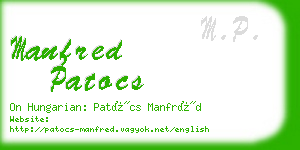 manfred patocs business card